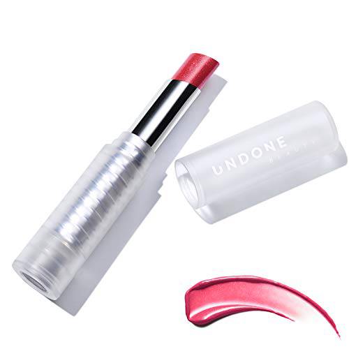UNDONE BEAUTY Light on Lip Reflecting, Amplifying Lipstick with Sheer, Buildable, Hydrating Color and Aloe, Coconut & Volume Enhancing Pigment - Vegan and Paraben & Cruelty Free - Peach Punch