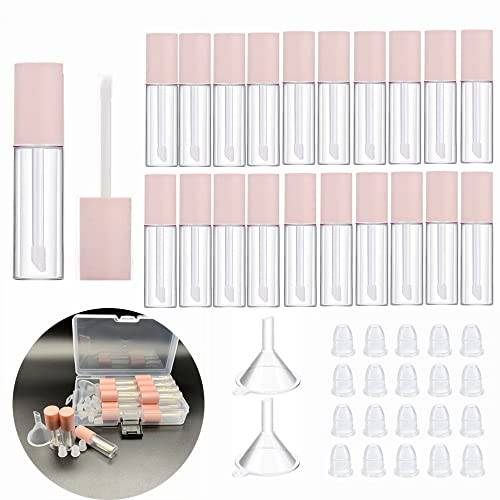 3.5ML Mini Lip Gloss Tubes Empty With Wand Pink Diy Lipgloss Making Kit for Small Businesses Refillable Lip Gloss Containers Set for Girls（20pcs in One Box）