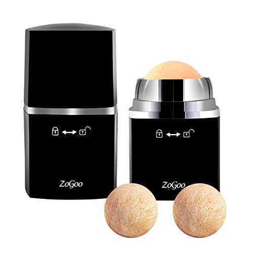 Oil Absorbing Volcanic Face Roller Blotting Stone with 2 Ball Reusable Washable Facial Skincare Tool Mini Portable Massage