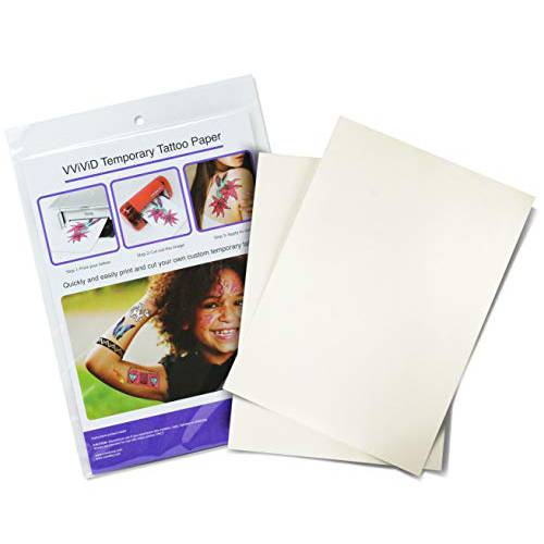 VViViD Easy-to-Apply Printable Inkjet Rub-On Temporary Tattoo Paper 2-Sheet Pack (1 Pack (2 sheets))