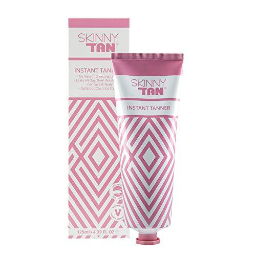 Skinny Tan Instant Tanner | Easy to Apply, Streak Free, Luminous, Bronze Satin Finish, for Face & Body, 4.2 oz.