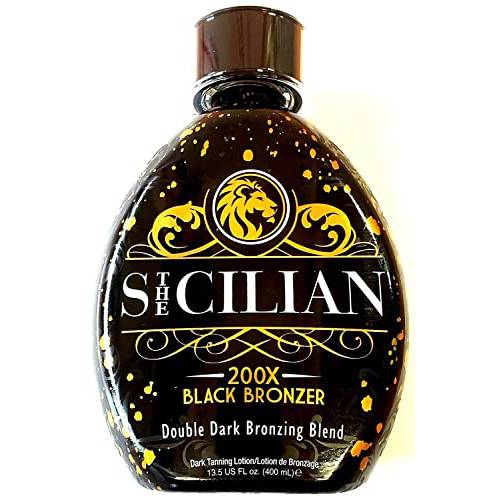 The Scilian Double Dark 200X Black Bronzer Tanning Lotion For Indoor Tanning Beds & Outdoor Sun Tan