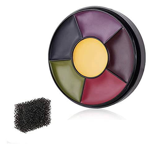Go Ho 6 Colors Bruise Makeup Set for SFX,Bruises Wheel for Body Oil Paint Theatrical Halloween Fevstival,Face Paint Makeup Materials for Special Effects with Sponges