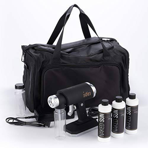 Naked Sun Ion Professional Spray Tanning Machine with Honey Glow Sunless Solution and Pro Tech Bag Bundle (5 Items)