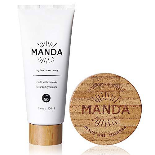 MANDA - Natural Sunscreen - Organic Mineral Sunscreen & Paste with Broad Spectrum Protection - Value Bundle - Zinc Oxide, SPF 50 - Long Lasting Sun Block for Face and Body - Reef Safe - 3.4oz