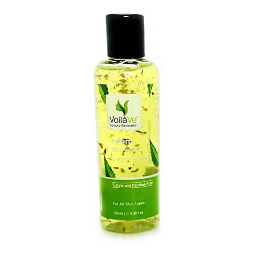 VoilaVe Aloe Vera Face Wash With Anti Aging Neem Crush Formula - Hydrating Facial Cleansing Gel for Sunburn Relief, Acne, Skin Care - Sulfate Paraben Free - As Seen On TV - 100 ml