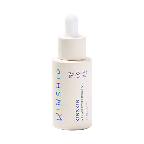 Kinship Kinskin Oat Ceramide Relief Oil - Fast-Absorbing Face Oil with Vitamin C for Glowing Skin - Vegan, Cruelty-Free Formula (1 oz)