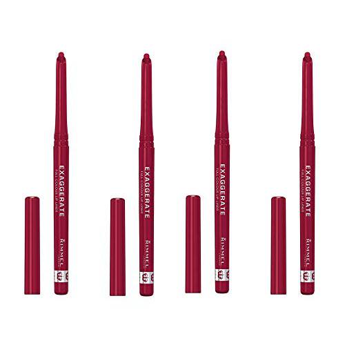 Rimmel Exaggerate Lip Liner, Red Diva [024] 1 ea (Pack of 4)