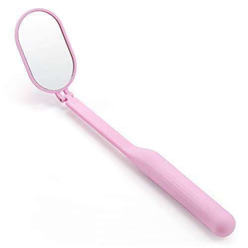 Embagol Large Lash Mirror, 270 Degree Free Rotation Lightweight Folding Eyelash Mirror Lash Extensions Tools Makeup Mirror Pink