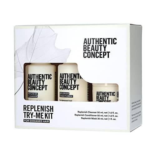 Authentic Beauty Concept Replenish Try-Me Kit | Damaged Hair | Nourishes & Strengthens Hair | Vegan & Cruelty-free | Silicone-free