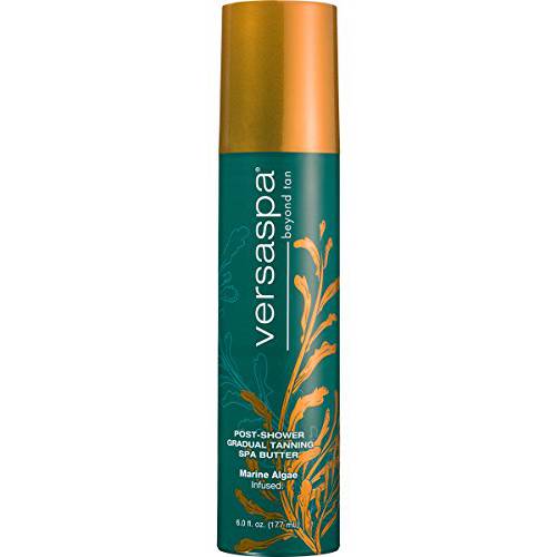 Versa Spa Sunless Gradual Self Tanner Body Butter Lotion - for a Spray Tan Natural Glow, 6 Ounces (Packaging May Vary)