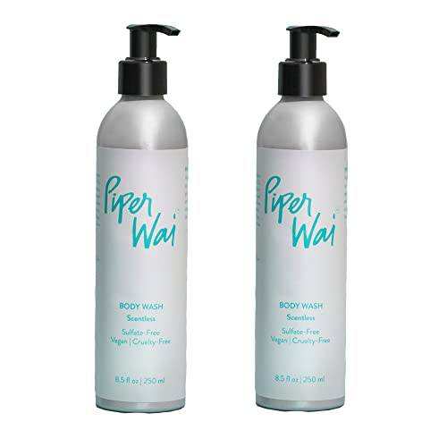 PiperWai Natural Scented Body Wash | Gently Cleanses and Hydrates Your Skin, Vegan & Cruelty-Free | Chamomile & Ginger Fresh Scent | For Everyday Use and Travel Essential | 2-Pack