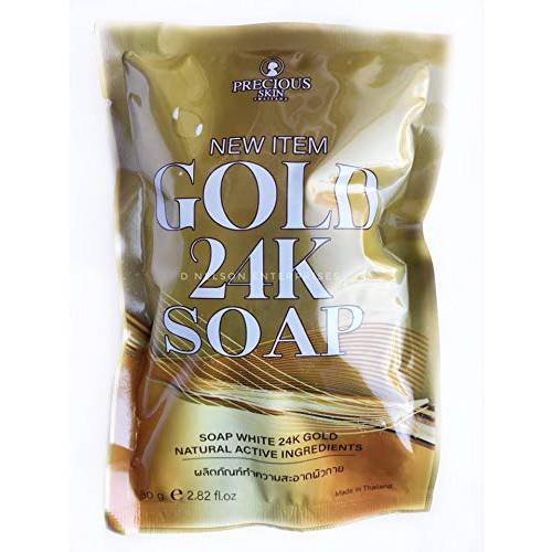 Precious Skin Thailand Gold 24K Soap for Face & Body - Natural Active Ingredients, 80g