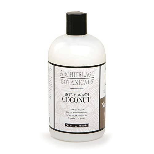 Archipelago Botanicals Coconut Body Wash | Decadent and Nourishing Daily Cleanser | Free from Parabens and Sulfates (17 fl oz)