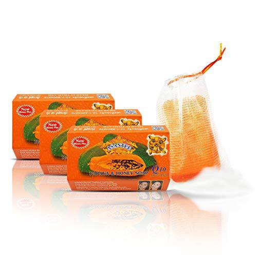 ASANTEE Papaya Soap Reduces Dark Spot Weight 4.4 oz. (Pack of 4)