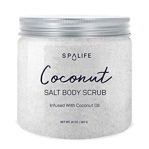 SpaLife Coconut Salt Body Scrub Infused with Coconut Oil
