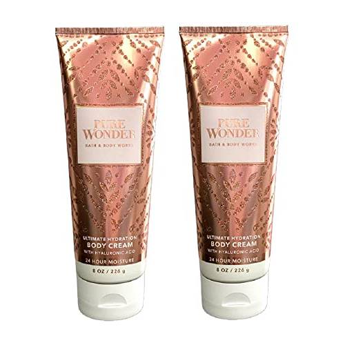 Bath and Body Works Pure Wonder Body Cream Ultimate Hydration Gift Set For Women 2 Pack 8 Oz. (Pure Wonder)