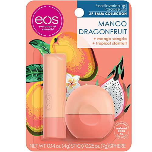 eos FlavorLab Paradise Lip Balm - Mango Dragonfruit | Long-Lasting Hydration | Lip Care for Dry Lips |2 Piece Set(Pack of 1)