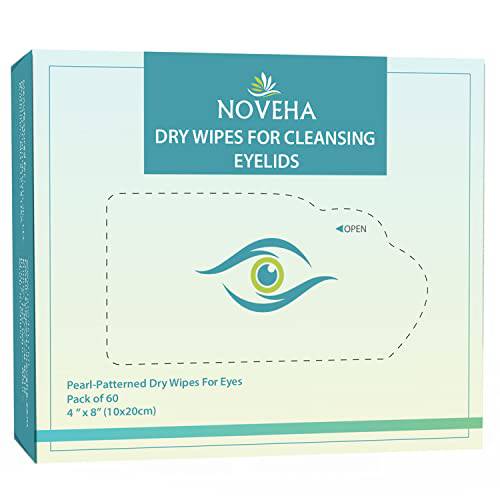 Dry Wipes for use when Applying NOVEHA Spray | Hypoallergenic, Soft, Strong, Non-Irritating, Durable, Absorbent, Multi-Layer Soft | for use with NOVEHA Hypochlorous Acid Solution, 60ct