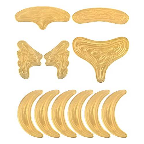 Maitys 11 Pieces Chest Wrinkle Pads Reusable Face Wrinkle Patches Eye Forehead Cheek Silicone Patches Decollete Facial Skin Wrinkle Pads for Women Girls Skin Smooth While Sleeping, 5 Styles
