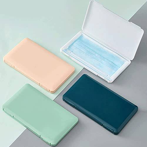 4PCS Plastic Storage Case for Mask and Face Cover, Portable Storage Case for Disposable / Reusable Face Masks, Dust-proof,Moisture-proof Foldable Mask Storage Box with Lids