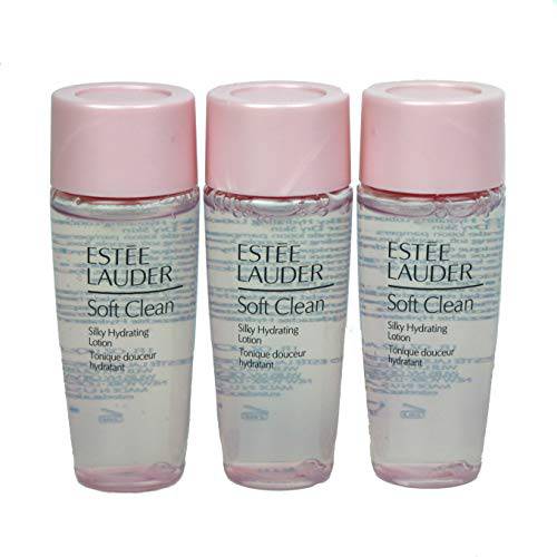 Pack of 3 x Estee Lauder Soft Clean Silky Hydrating Lotion Toner for Dry Skin 1 oz Each, Travel Size Unboxed