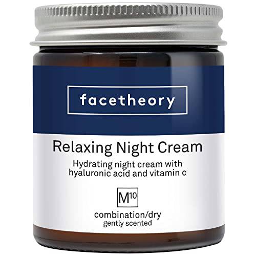 facetheory Relaxing Night Cream M10 - Night Time Facial Moisturizer, Formulated With Hyaluronic Acid and Vitamin C, Vegan and Cruelty Free, Made in the UK | 1.7 fl oz