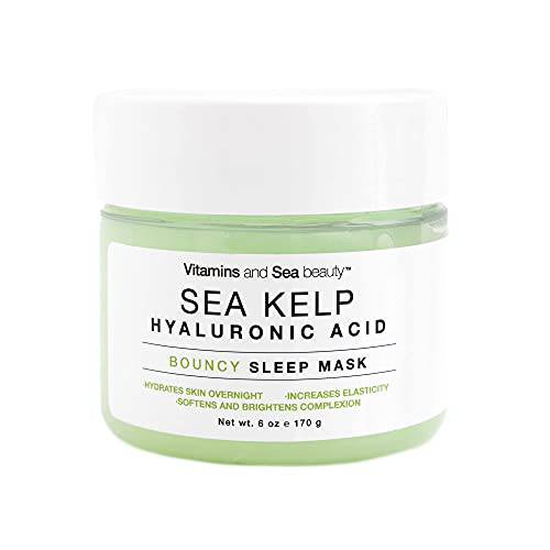 VITAMINS AND SEA BEAUTY, Hydrating Moisturizing Night Face Mask, Anti-Aging Overnight Facial with Hyaluronic Acid and Sea Kelp Seaweed, Skincare for All Skin Types, 6 Fl Oz