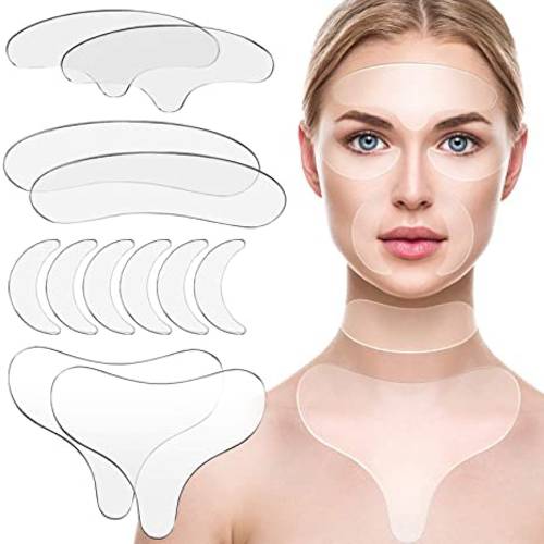YISHI Wrinkles Patches Chest Wrinkle Pads Decollete Anti Cleavage Wrinkles Silicone Pad Set of 11 Piece Set
