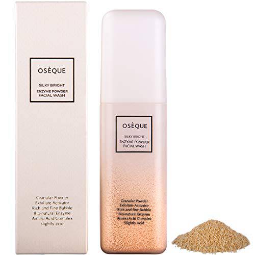 OSEQUE Korean Cleanser Face Wash / Natural Skin Care Silky Bright Enzyme Powder Facial Wash (1.76oz / 50g) / Organic Daily Cleaner Facewash