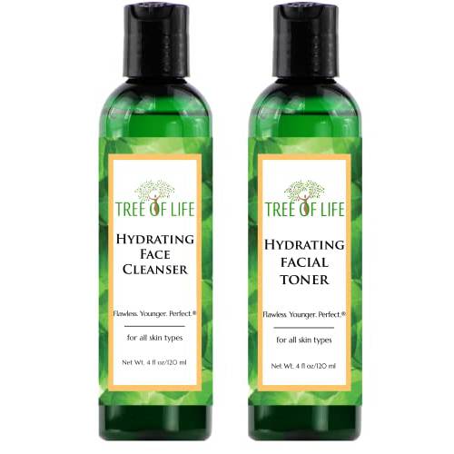Tree of Life Hydrating Facial Cleanser and Toner 2-Pack, 2 Count x 4 Fl Oz