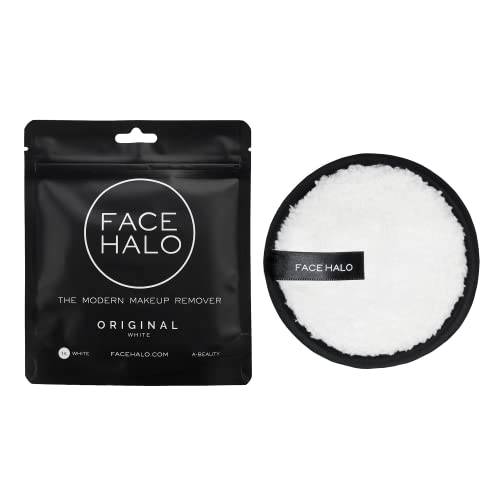 Face Halo | Reusable Makeup Remover Pads, Round Makeup Remover Pads for Heavy Makeup & Masks - Microfiber Makeup Remover Wipes for Mascara, Eye Shadow, Foundation (Original - Single Pack)