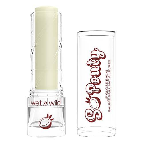 Wet n Wild Perfect Pout So Pouty Shine Tinted Lip Balm Coconut Flavored, Hyaluronic Acid, Vegan Collagen, Moisturizing For Dry Lip Care, Clear