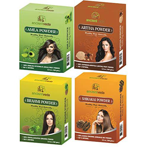 AncientVeda 100% Natural Hair Powders (Combo Pack 1)