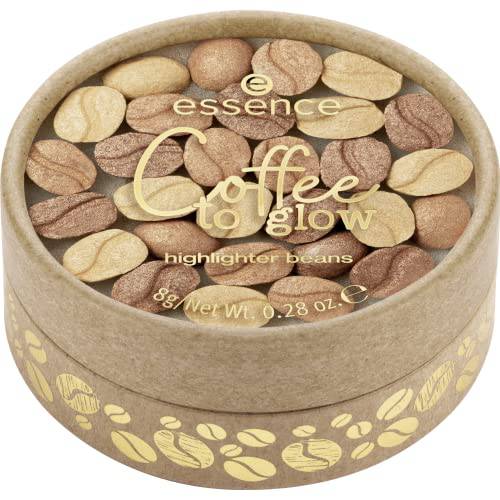 essence | Coffee to Glow Highlighter Beans | Unique Coffee Bean Shape & Warm Gold Radiant Shades | Vegan & Cruelty Free | Free from Gluten, Parabens, Oil, Alcohol & Microplastic Particles