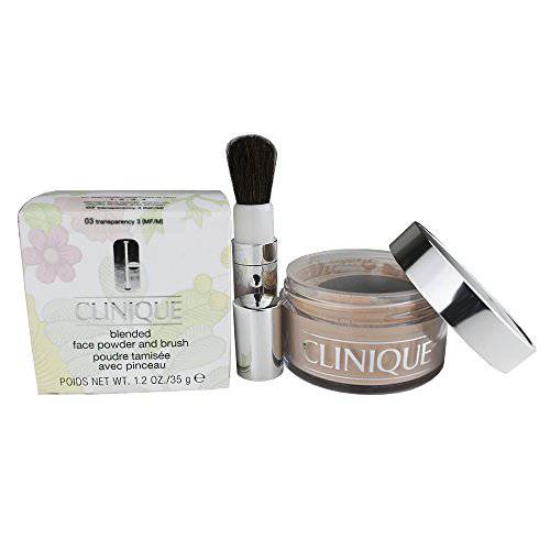 Clinique Blended Face Powder And Brush - 03 Transparency 3 (mf/m)- All Skin Types By Clinique For Women - 1 1 oz