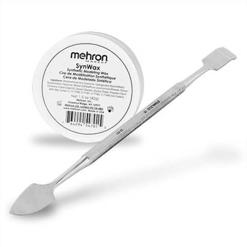 Mehron Makeup SynWax with Double Ended Spatula for Special Effects Costumes Zombies & Injuries, SFX Theatrical Makeup & Halloween - 1.5oz