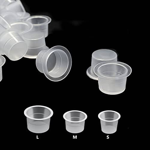 Tattoo Ink Caps Cups - Honji 300Pcs Tattoo Pigment Cups Mixed Size Disposable Tattoo Ink Cups Plastic Ink Caps Ink Holder for Tattooing Tattoo Supplies