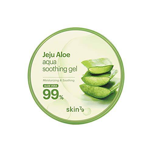 SKIN79 Jeju Aloe with 99% Aloe Extract Aqua Soothing Gel 300g - Hydrating and Moisturizing Made in Korea (Aloe Soothing Gel 300g - 2 PK)