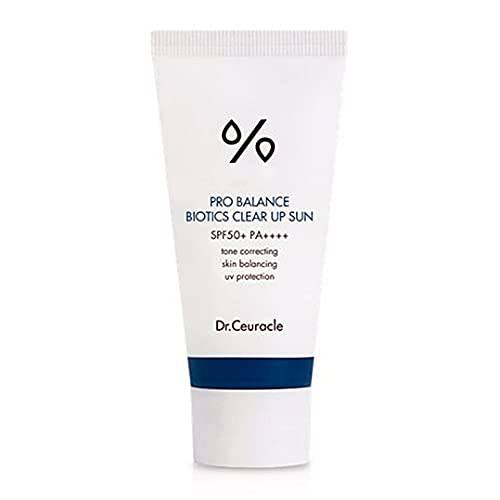 [Dr.Ceuracle] Pro Balance Biotics Clear Up Sun SPF 50+ PA+++ (1.7 fl.oz) | A Probiotics Sunscreen | Tone Correcting, Skin Balancing, Mild Hydrating Sunscreen with strong UV Protection