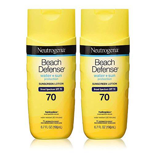 Neutrogena Beach Defense Water Resistant Sunscreen Body Lotion with Broad Spectrum SPF 70 (6.7 oz - 2 Pack)