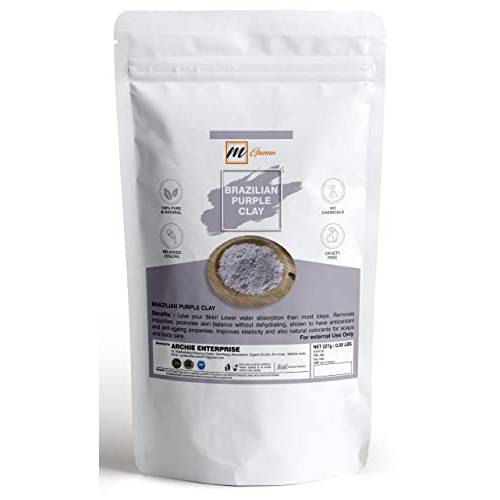 mGanna 100% Natural Brazilian Purple Clay Powder for Anti-Ageing & Skin firming, Creams and Soap Making 0.5 LBS / 227 GMS