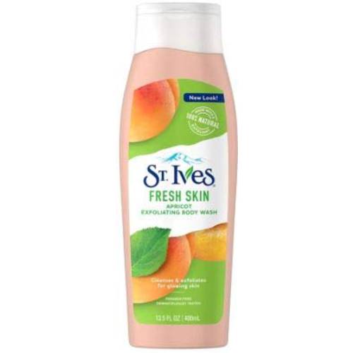 ST IVES Exfoliating Apricot Moisturizing Body Wash 400ml-Gently Exfoliates Away Dull, Dry Skin As It Cleans