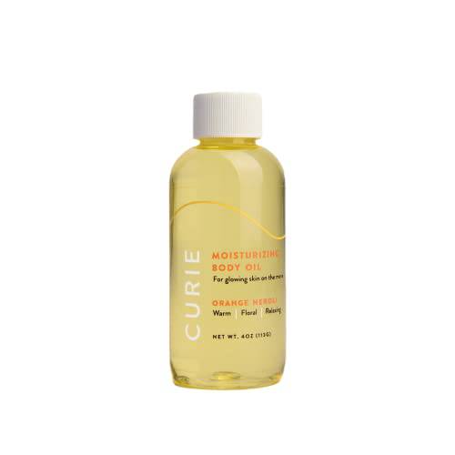 Curie Moisturizing Body Oil, Nourishing Body Moisturizer with Moringa Oil for All-Day Hydration, Orange Neroli, 4 fl oz