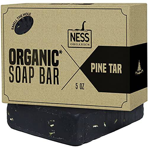 Ness Mens Soap Bar - Pine Tar Scent, Natural Soap For Men With Organic Ingredients, Mens Bar Soap With Essential Oils, Moisturizing Bar Soap For Men, Handmade In The USA, Cruelty Free, Vegan