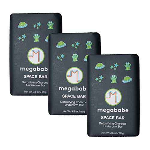 Megababe Space Bar Detoxifying Charcoal Underarm Bar Soap 3.5oz - 3 PACK