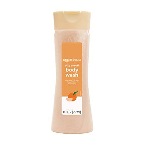 Amazon Basics Silky Smooth Body Wash, Peach and Orange Blossom Scent, 18 fluid ounce, Pack of 1