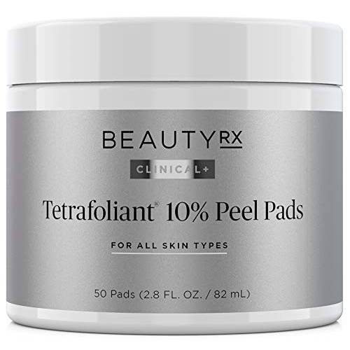 BeautyRx Advanced Exfoliating Therapy Pads - 10% Glycolic Acid - Chemical Peel At Home - 50 Pads