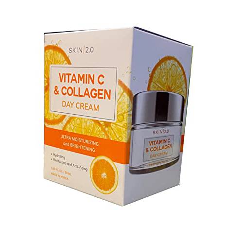 Skin 2.0 Vitamin C amd Collagen Day Cream Ultra Moisturizing and Brightening 1.69 fl oz