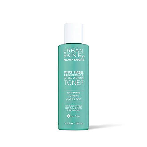 Urban Skin Rx Witch Hazel Brightening & pH Balancing Toner | Antioxidant Treatment Clarifies Pores + Improves the Appearance of Uneven Skin Tone, Formulated with Niacinamide and Glycolic Acid | 4.5 Oz